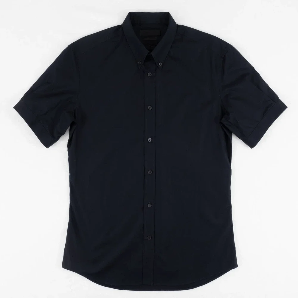 NWOT Alexander McQueen Button-Down Shirt Short-Sleeve Men's 48 (Medium) Black - Picture 1 of 8